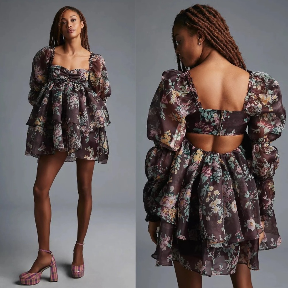 Selkie Anthropologie Plum Moonlight Dress - Purple and Pink